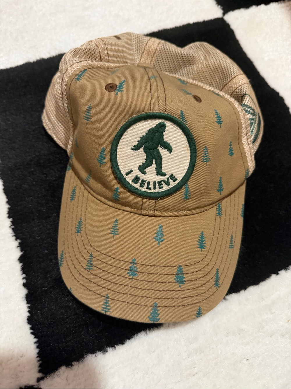 Tan 'I Believe' Bigfoot Trucker Hat